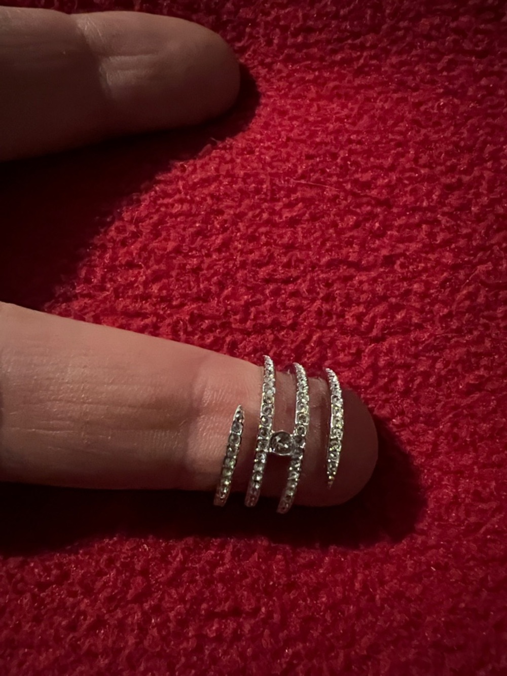 Silver Crystal Spiral Wrap Ring - Elegant Women’s Jewelry